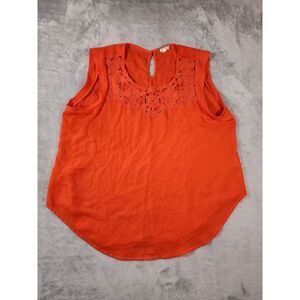 Eyeshadows Tank Top Womens Large Orange Sleeveless Blouse